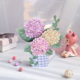 1pc Pop Up Greeting Card For Mother's Day; 3D Hydrangea Flower Paper Carving Ornament; Creative Birthday Wishing Handmade Gift; Thanksgiving Wish
