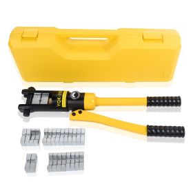 16T Hydraulic Crimping Tool 9 AWG to 600 MCM Battery Cable Crimping Tool 0.87 inch Stroke Hydraulic Lug Crimper Electrical Terminal Crimper with
