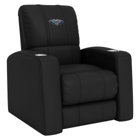 Relax Home Theater Recliner with New Orleans Pelicans Primary Logo (Material: Commercial Grade Synthetic Leather)