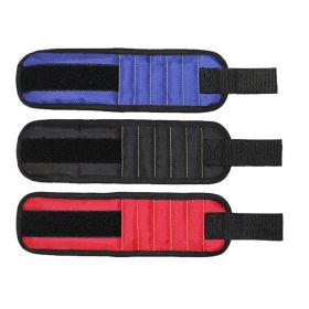 Fifteen-Compartment Powerful Magnetic Wristband (Color: Blue, Style: Five rows of 15 magnets)