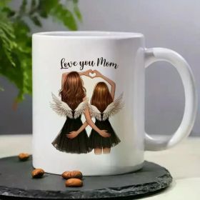 Double Sided Printed Coffee Cup - 1pc Summer and Winter Wine Set for Office, Gift for Mother'S Day, Thanksgiving, (Color: White)